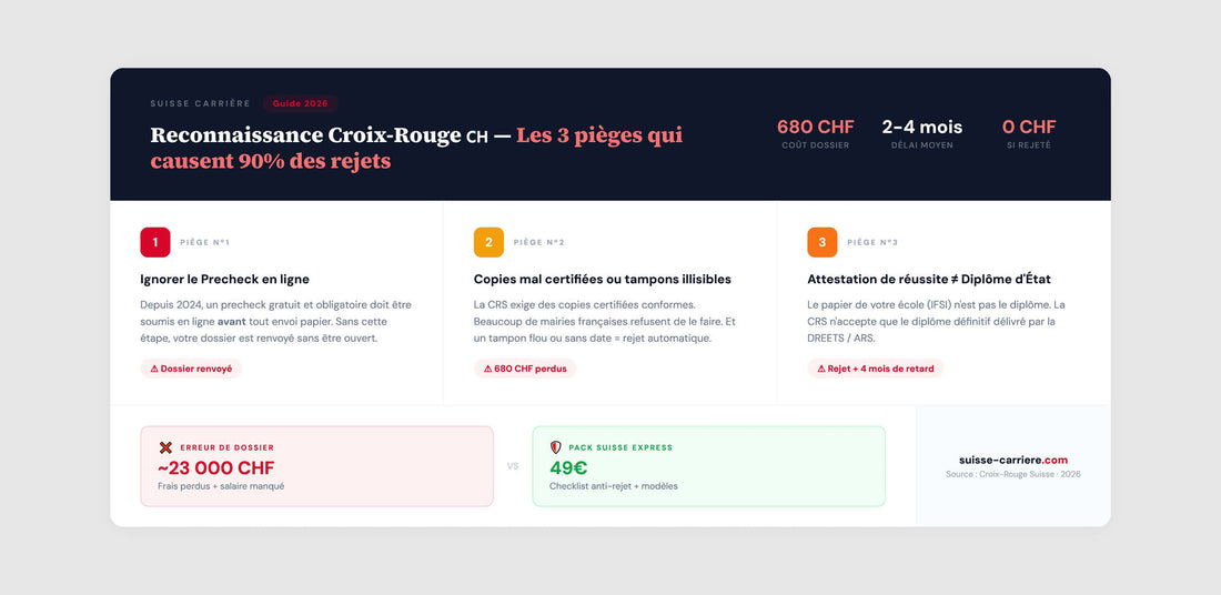 infographie reconnaissance croix rouge Suisse - pièges à éviter - Suisse Carrière